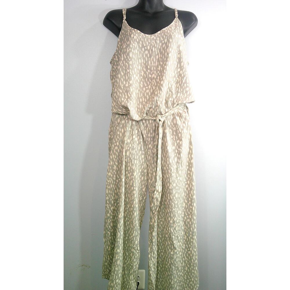 Salty Lemon Women's XL Jumper Animal Print Wide Leg, Belted Waist